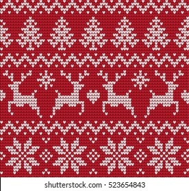 Knitted Christmas and New Year pattern