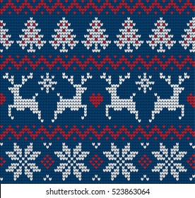 Knitted Christmas and New Year pattern