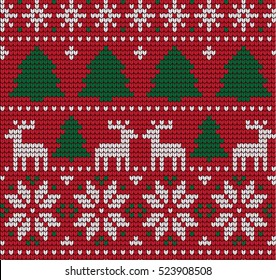 Knitted Christmas and New Year pattern