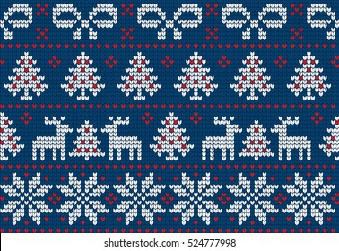 Knitted Christmas and New Year pattern