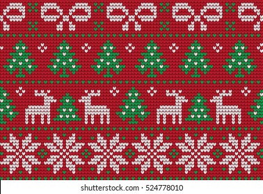 Knitted Christmas and New Year pattern