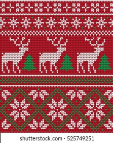 Knitted Christmas and New Year pattern