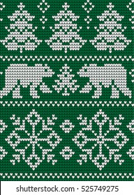 Knitted Christmas and New Year pattern