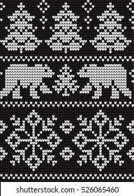 Knitted Christmas and New Year pattern