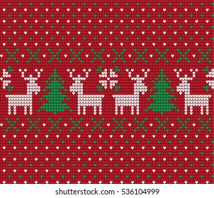 Knitted Christmas and New Year pattern