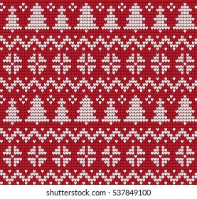 Knitted Christmas New Year Pattern Stock Vector (Royalty Free ...