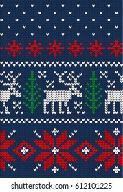 Knitted Christmas and New Year pattern