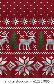Knitted Christmas and New Year pattern