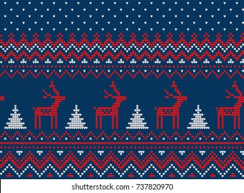 Knitted Christmas and New Year pattern