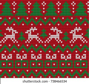 Knitted Christmas and New Year pattern