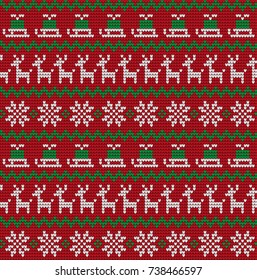 Knitted Christmas and New Year pattern