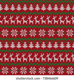 Knitted Christmas and New Year pattern