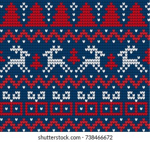 Knitted Christmas and New Year pattern