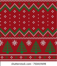 Knitted Christmas and New Year pattern