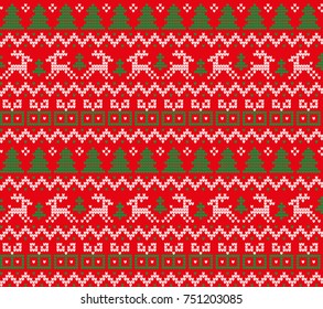 Knitted Christmas and New Year pattern