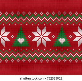 Knitted Christmas and New Year pattern