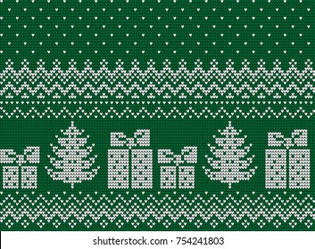 Knitted Christmas and New Year pattern