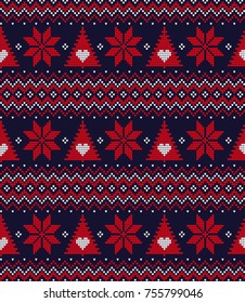 Knitted Christmas and New Year pattern