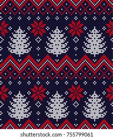 Knitted Christmas and New Year pattern