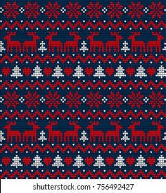 Knitted Christmas and New Year pattern