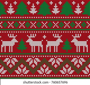 Knitted Christmas and New Year pattern