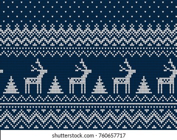 Knitted Christmas and New Year pattern