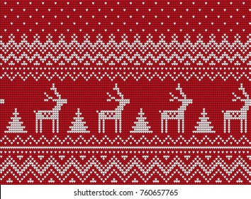 Knitted Christmas and New Year pattern