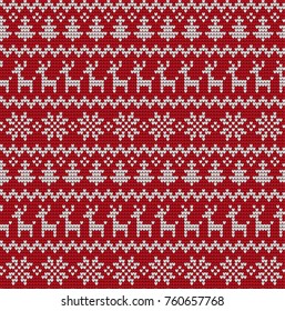 Knitted Christmas and New Year pattern