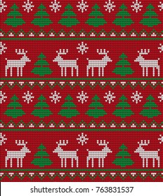 Knitted Christmas and New Year pattern