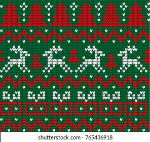 Knitted Christmas and New Year pattern