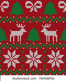 Knitted Christmas and New Year pattern