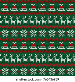 Knitted Christmas and New Year pattern