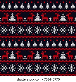 Knitted Christmas and New Year pattern