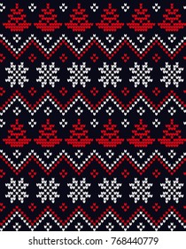 Knitted Christmas and New Year pattern