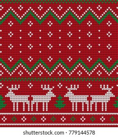 Knitted Christmas and New Year pattern for print