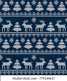 Knitted Christmas and New Year pattern for print