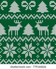 Knitted Christmas and New Year pattern for print