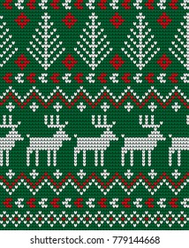 Knitted Christmas and New Year pattern for print