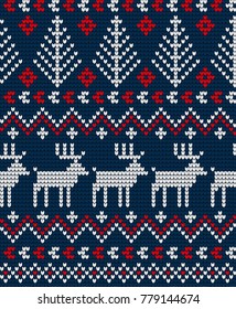 Knitted Christmas and New Year pattern for print