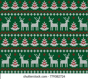 Knitted Christmas and New Year pattern for print