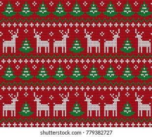 Knitted Christmas and New Year pattern for print