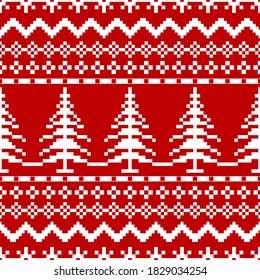 Knitted Christmas and New Year seamless pattern 