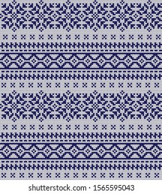 Knitted Christmas and New year vector seamless decorative pattern
