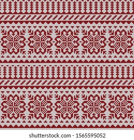 Knitted Christmas and New year vector seamless decorative pattern
