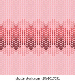 Knitted christmas pattern background. Beautiful Red Pink Knit Texture
