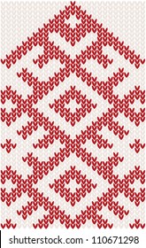 knitted christmas pattern in red color. vector illustration