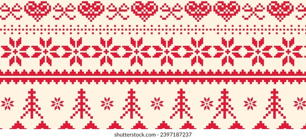 Knitted christmas pattern vector design in eps 10