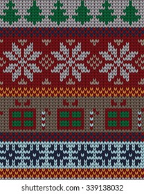 knitted Christmas seamless pattern