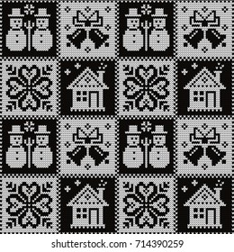 Knitted christmas seamless pattern