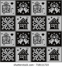 Knitted christmas seamless pattern